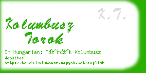 kolumbusz torok business card